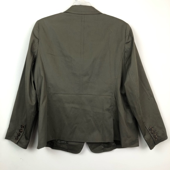 Talbots Cargo Jacket Blazer Size 12W Olive Moto - Picture 6 of 8